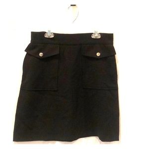 H&M Black Button Pockets Back Zip Skirt